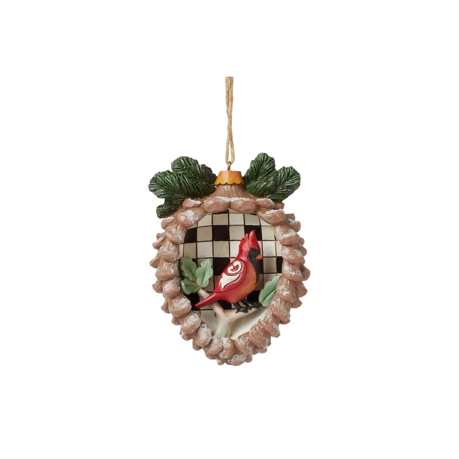 Highland Glen Pinecone Cardinal Ornament 1 Highland Glen Pinecone Cardinal Ornament