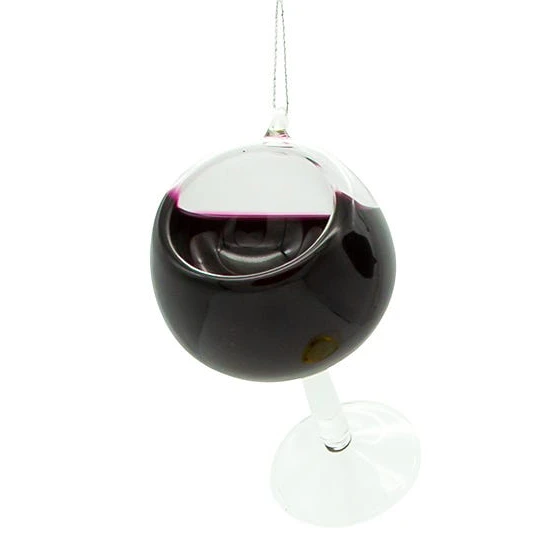Kurt Adler Glass Wine Glass Ornament - Cabernet 2 Kurt Adler Glass Wine Glass Ornament - Cabernet - Image 2