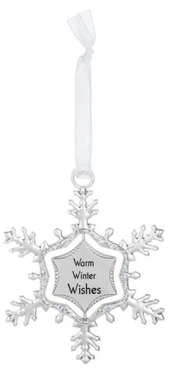 Swirling Snowflake Ornament - Warm Winter Wishes