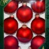 Christmas By Krebbs 2 5/8 Glass Balls - Gold Caps - Flame Red 8 Pack
