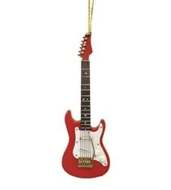 5 Inch Electric Guitar Ornament - Red