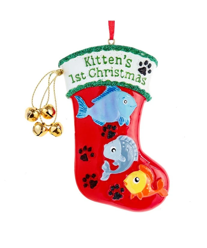 Kurt Adler Kitten's First Christmas - Stocking Ornament 1 Kurt Adler Kitten's First Christmas - Stocking Ornament
