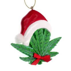 Kurt Adler Cannabis Leaf With Santa Hat Ornament -Country Christmas Loft Shop b8mxtrjah3cll9owxltg