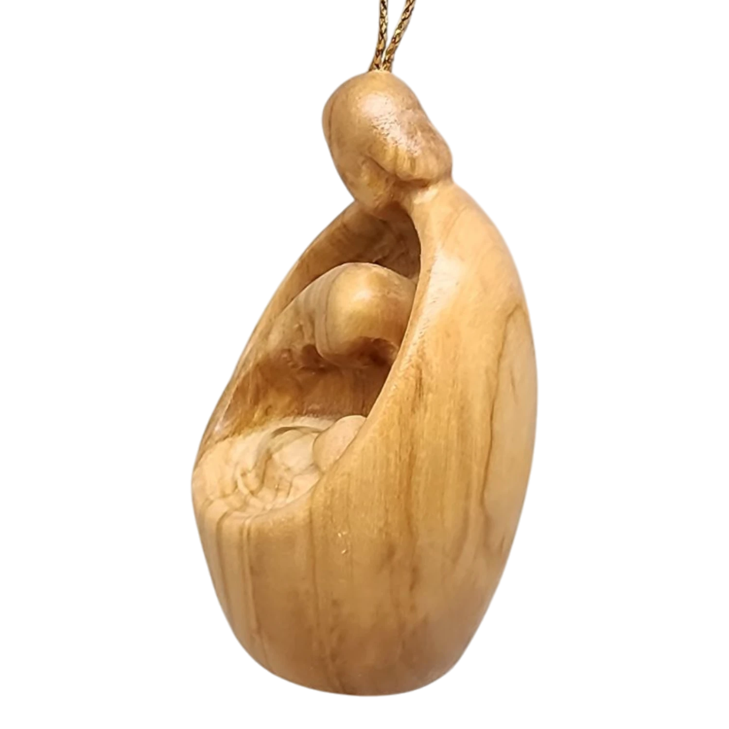 Modern Style Nativity Scene Ornament - Olive Wood - 3 Inch 3 Modern Style Nativity Scene Ornament - Olive Wood - 3 Inch - Image 3