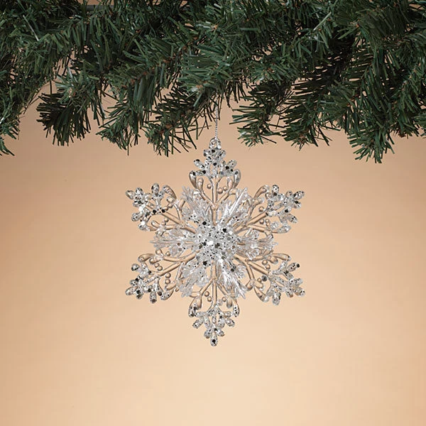 Frosted White Snowflake Ornament - 5 Inch 3 Frosted White Snowflake Ornament - 5 Inch - Image 3