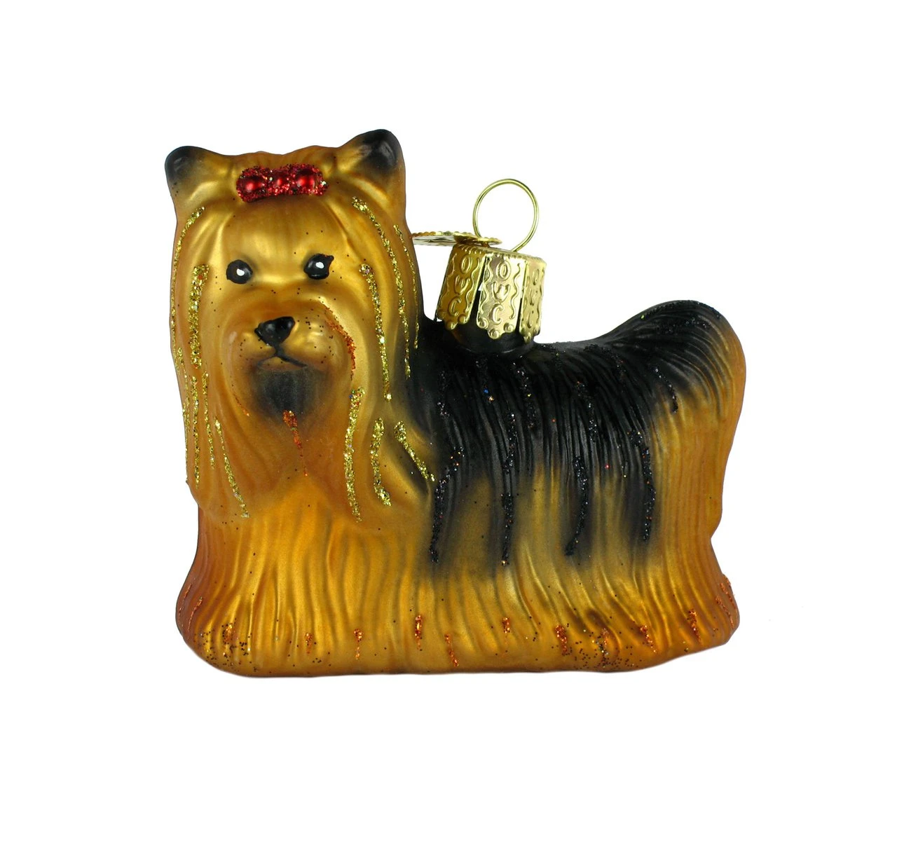 Old World Christmas Yorkie Glass Blown Ornament 1 Old World Christmas Yorkie Glass Blown Ornament