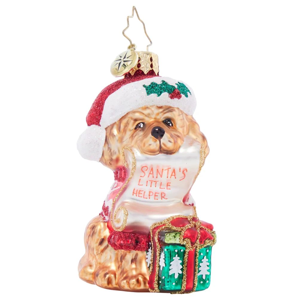 Christopher Radko Little Gem Glass Ornament - Festive Furry Friend 2 Christopher Radko Little Gem Glass Ornament - Festive Furry Friend - Image 2