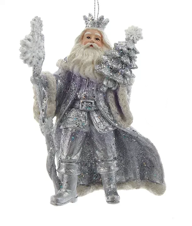 Kurt Adler Lavender Blue And Silver Santa Carrying Tree 1 Kurt Adler Lavender Blue And Silver Santa Carrying Tree