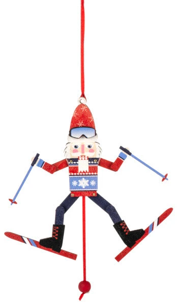 Skier Pulltoy Ornament 2 Skier Pulltoy Ornament - Image 2