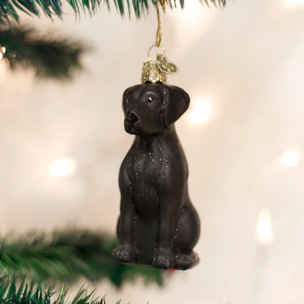 Black Labrador Glass Ornament 3 Black Labrador Glass Ornament - Image 3