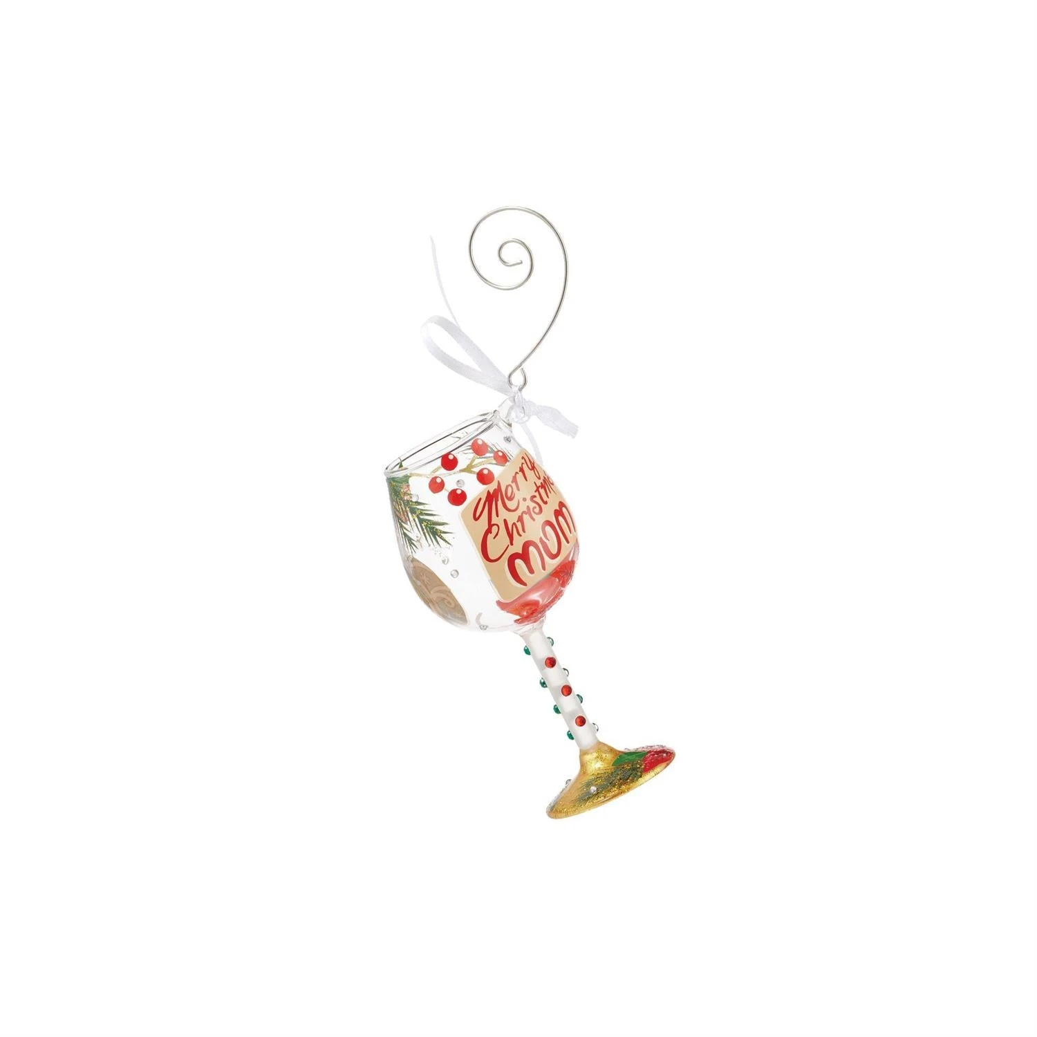 LOLITA Merry Christmas Mom - Wine Glass Ornament 3 LOLITA Merry Christmas Mom - Wine Glass Ornament - Image 3