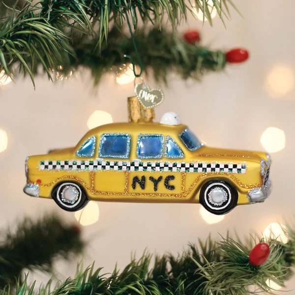 NYC Taxi Cab Glass Ornament 3 NYC Taxi Cab Glass Ornament - Image 3