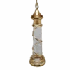 Glass Lighthouse Ornament With Gold Accent - Yellow