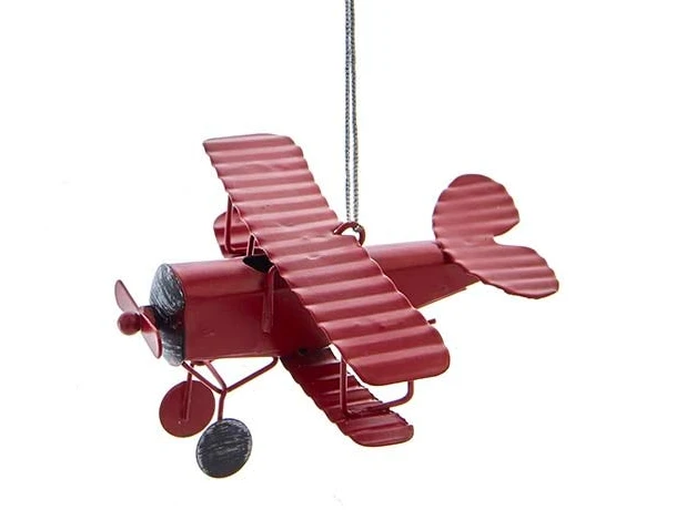 Kurt Adler Metal Biplane Ornament - 2 Kurt Adler Metal Biplane Ornament - - Image 2