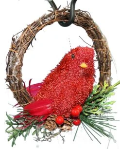 Bird On Wreath Ornament Red 5" -Country Christmas Loft Shop csdyis5ryyxw4wadn5os