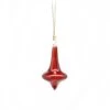 Blown Glass Teardrop Ornament - Red - Low Bulge
