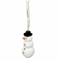 Handcarved Wood Ornament - Snowman