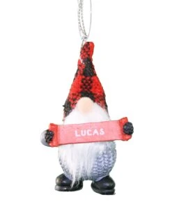 Personalized Gnome Ornament (Letters J-P) - Luke -Country Christmas Loft Shop d075cvylb48edx2zs1an