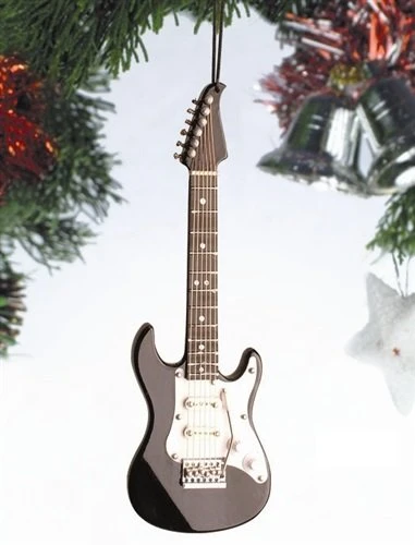 5 Inch Electric Guitar Ornament - Black 2 5 Inch Electric Guitar Ornament - Black - Image 2