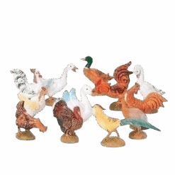 Bird Figurines For Nativity Scenes - Set Of 12 - 5 Inch Scale