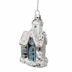 Glass Snowy Church Ornament - -Country Christmas Loft Shop dccnype7nihftt6djac9