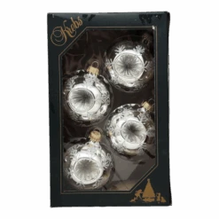 Krebs Value Glass Ornament 4 Pack - Frosted Elegant Reflector