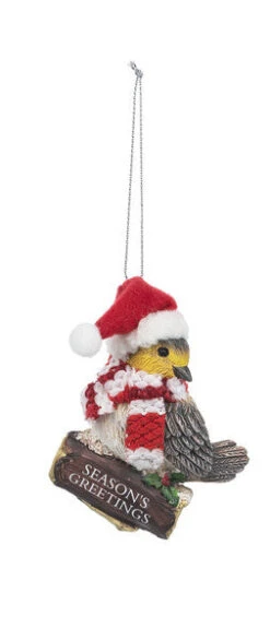 Cozy Bird Ornament - SEASON'S GREETINGS