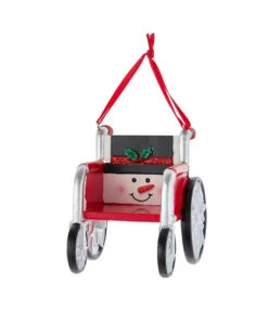 Kurt Adler Snowman Style Wheelchair Ornament