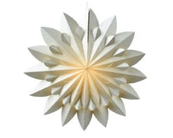 LED Lighted Paper 16 Point Star - 16 Inch - Grey
