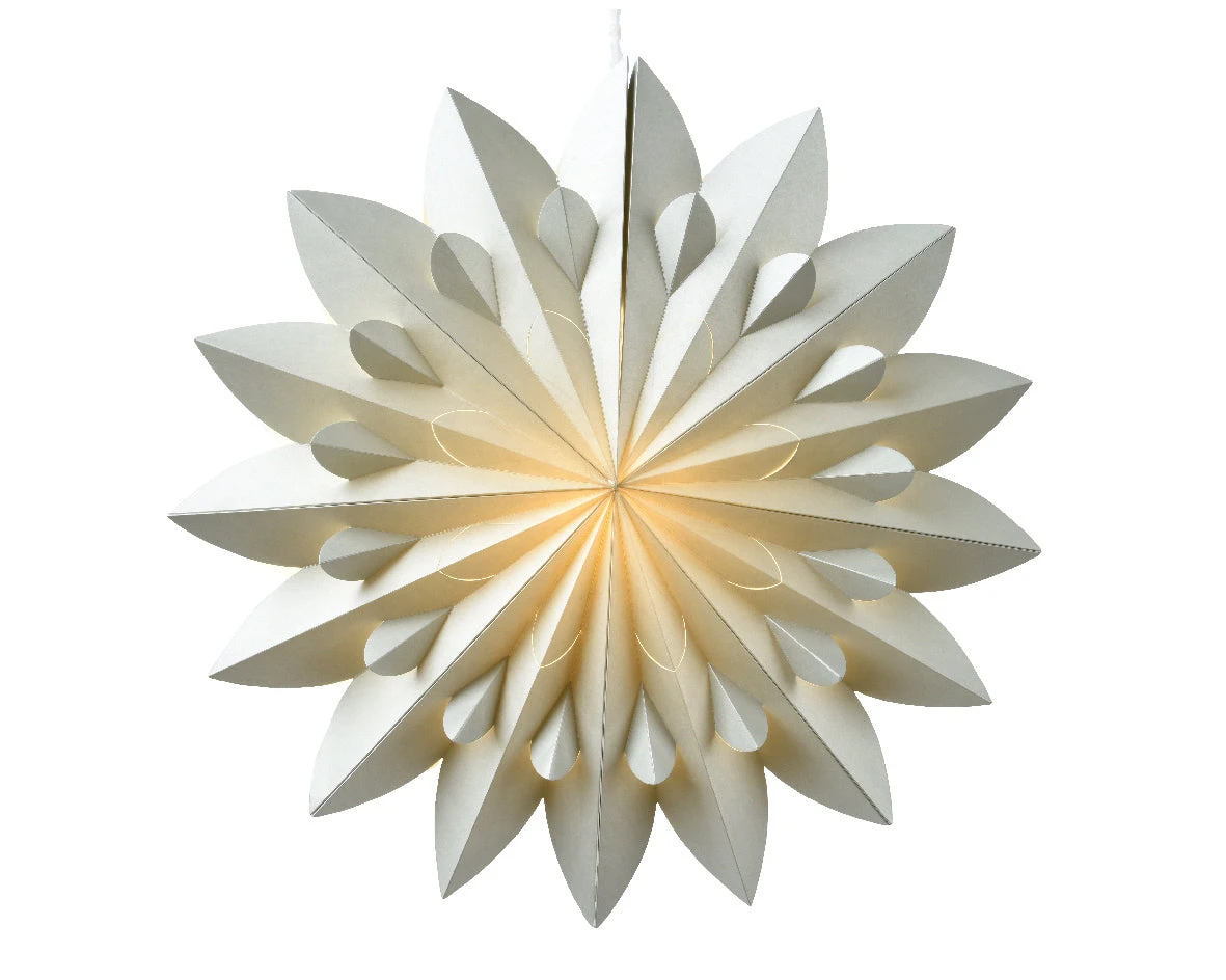 LED Lighted Paper 16 Point Star - 16 Inch - Grey 1 LED Lighted Paper 16 Point Star - 16 Inch - Grey