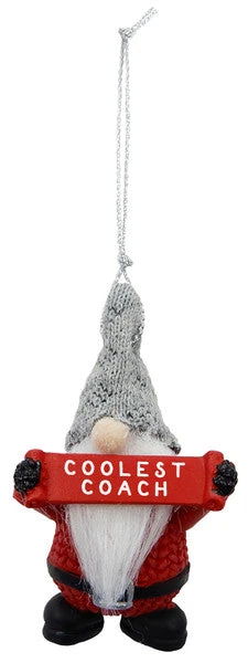 Gnome Holding Sign Ornament - Coolest Coach