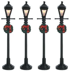 Lemax Village Gas Lantern Street Lamp - Set Of 4