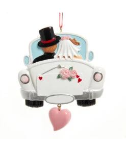 Kurt Adler Wedding Couple In Car Ornament