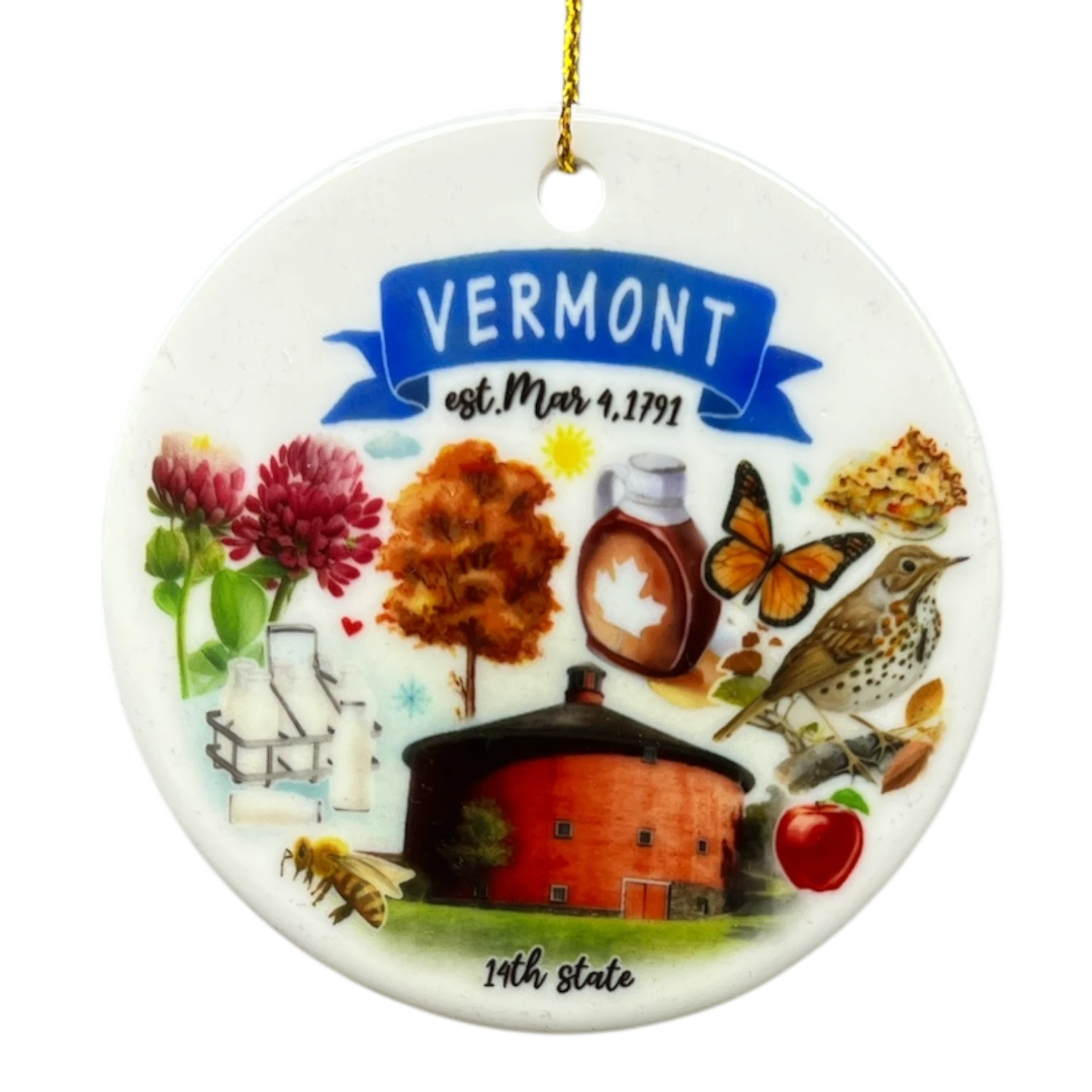 Vermont State Themes Ornament 1 Vermont State Themes Ornament