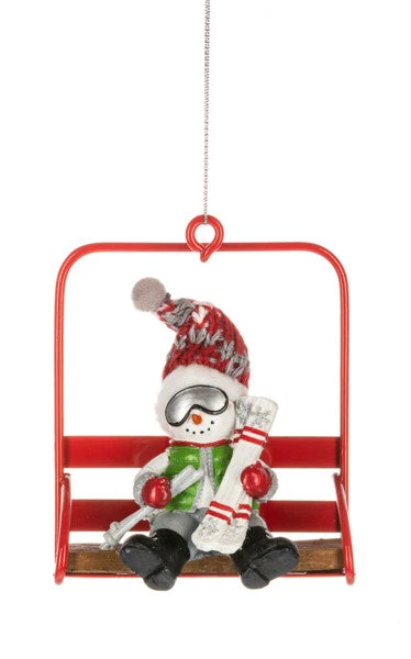 Chair Lift Character Ornament - Snowman 1 Chair Lift Character Ornament - Snowman