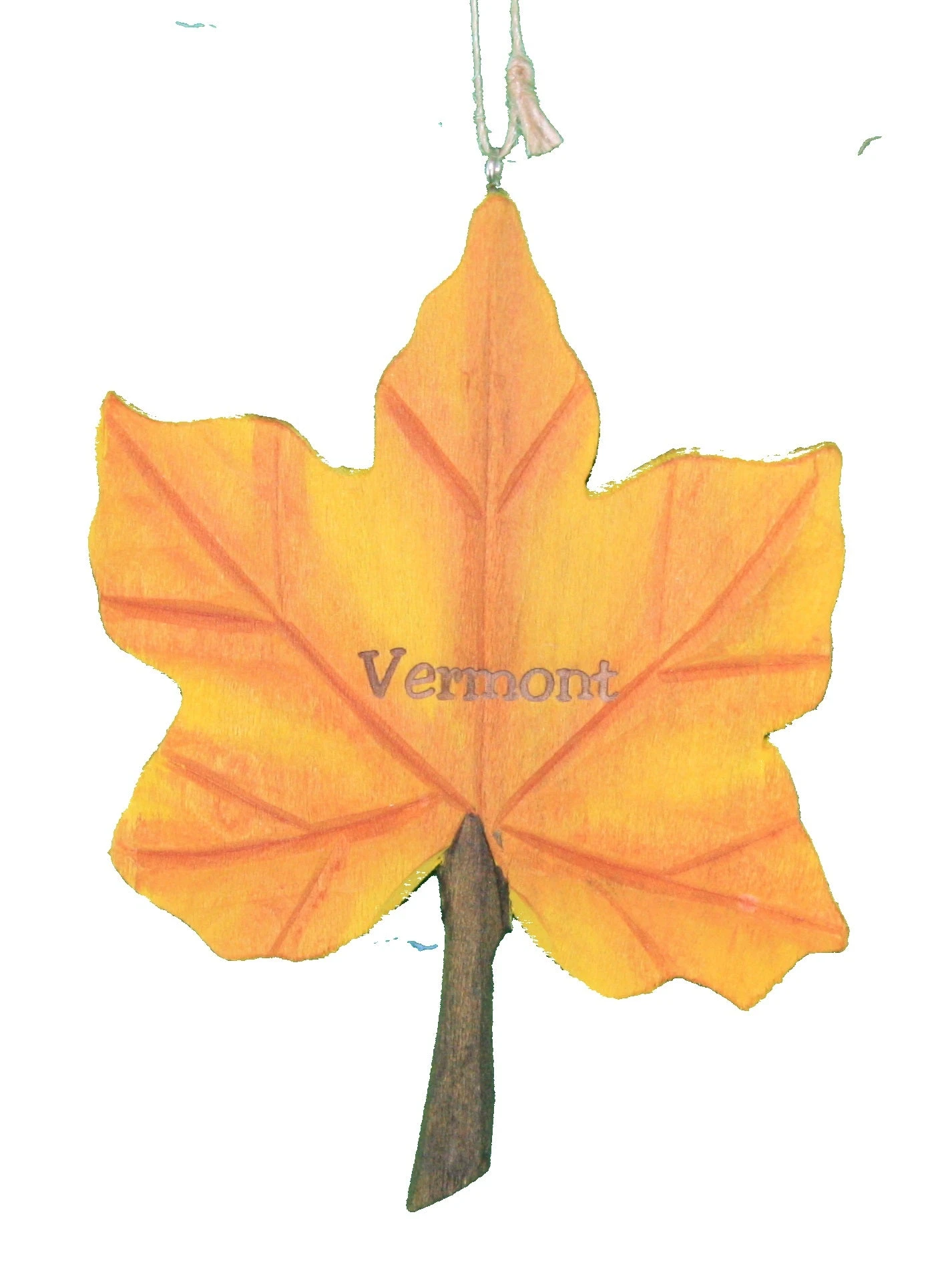 Vermont Maple Leaf Wooden Ornament 2 Vermont Maple Leaf Wooden Ornament - Image 2
