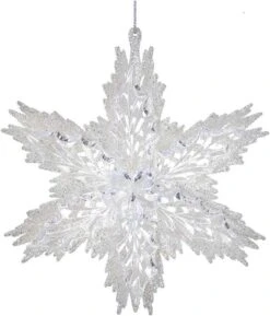 Kurt Adler White And Clear Snowflake Ornament