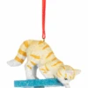 Playful Kitten Ornament - Yellow