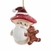 Merry Little Mushroom Santa Ornament - Gingerbread