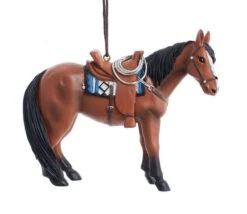 Kurt Adler Western Horse Ornament - Dark Brown