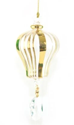 Blown Egyptian Glass Gold Hot Air Balloon