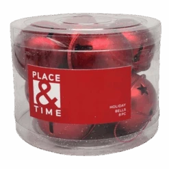 Jingle Bells (8 Pack) - 50mm - Matt Red