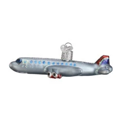 Passenger Plane Glass Blown Ornament