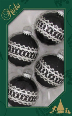 Krebs Value Glass Ball 4 Pack - Fancy Band Black And Silver