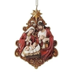 Roman Gold Filigree Holy Family Ornament