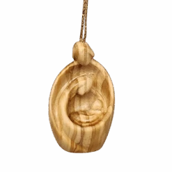 Modern Style Nativity Scene Ornament - Olive Wood - 2 Inch