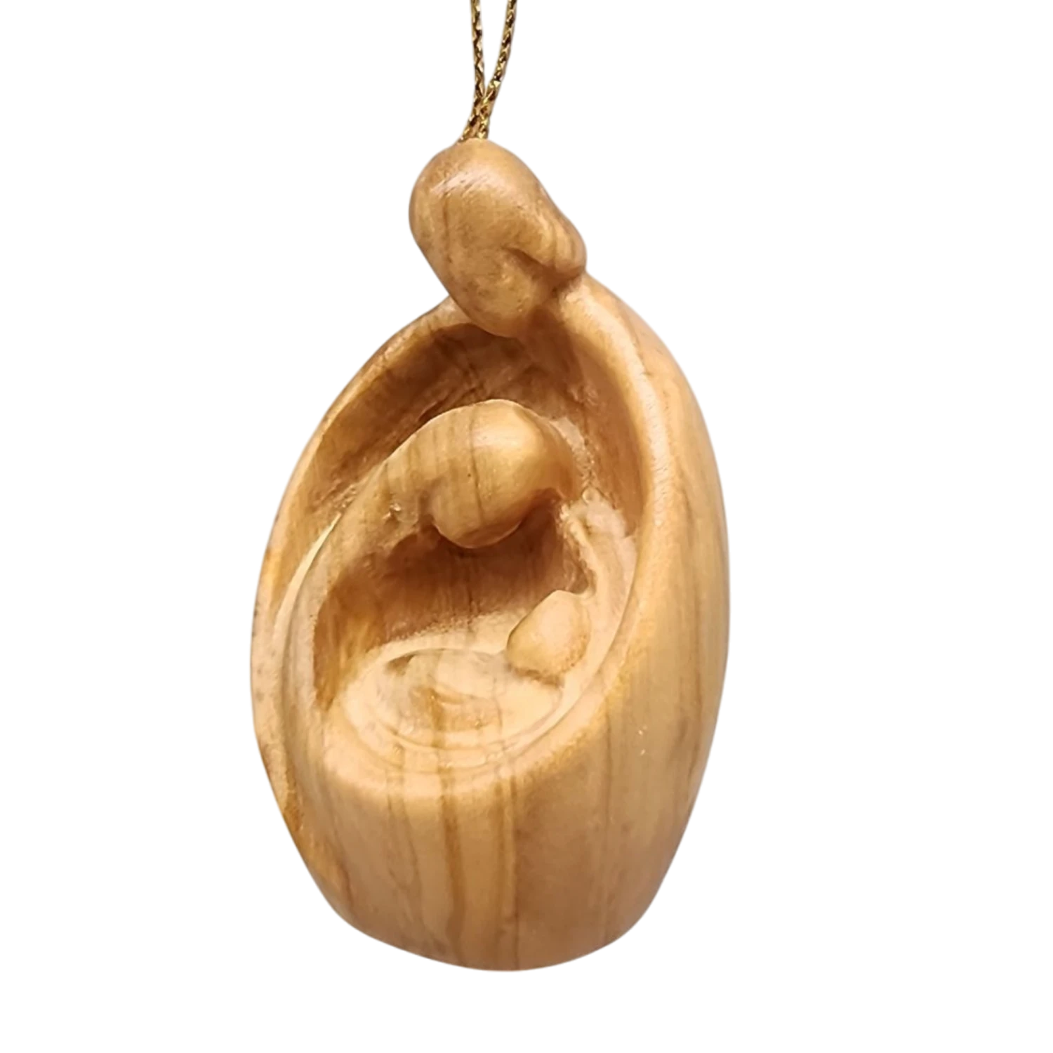 Modern Style Nativity Scene Ornament - Olive Wood - 3 Inch 1 Modern Style Nativity Scene Ornament - Olive Wood - 3 Inch