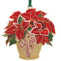 Poinsettia Basket Ornament