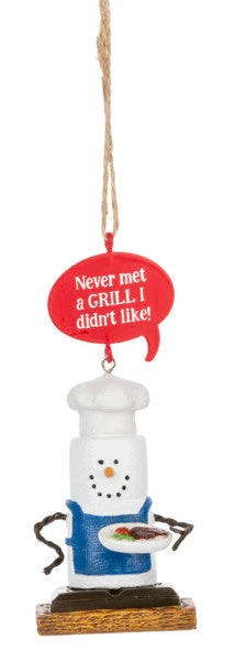 Smores Ornament - Never Met A GRILL I Didn't Like!