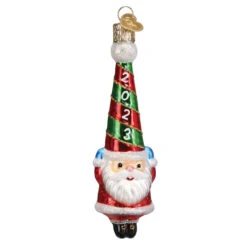 2023 Happy Santa Glass Ornament